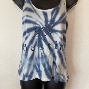 Destin Blue Tie-Dye Tank Top